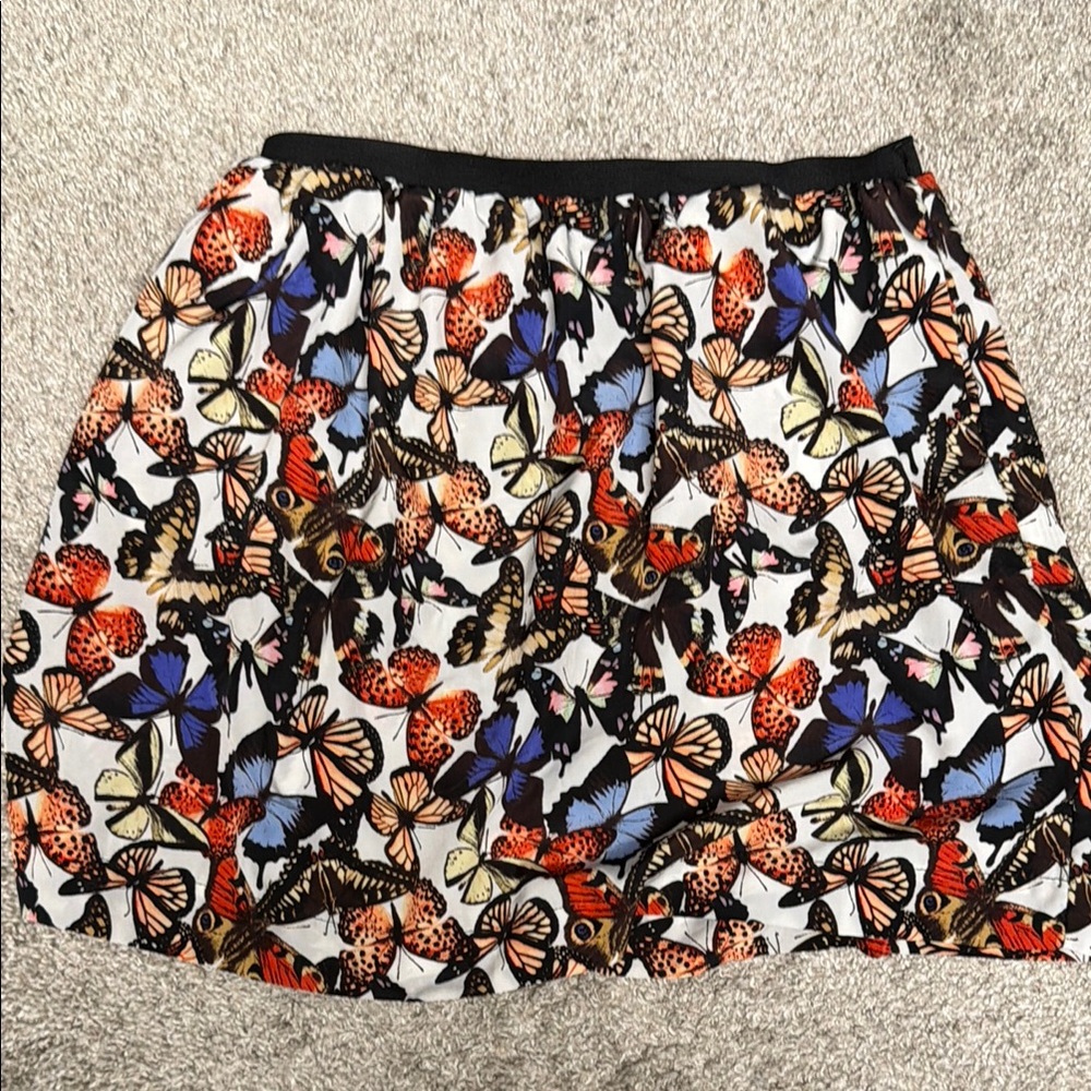 Vibrant Butterfly Print Mini Skirt